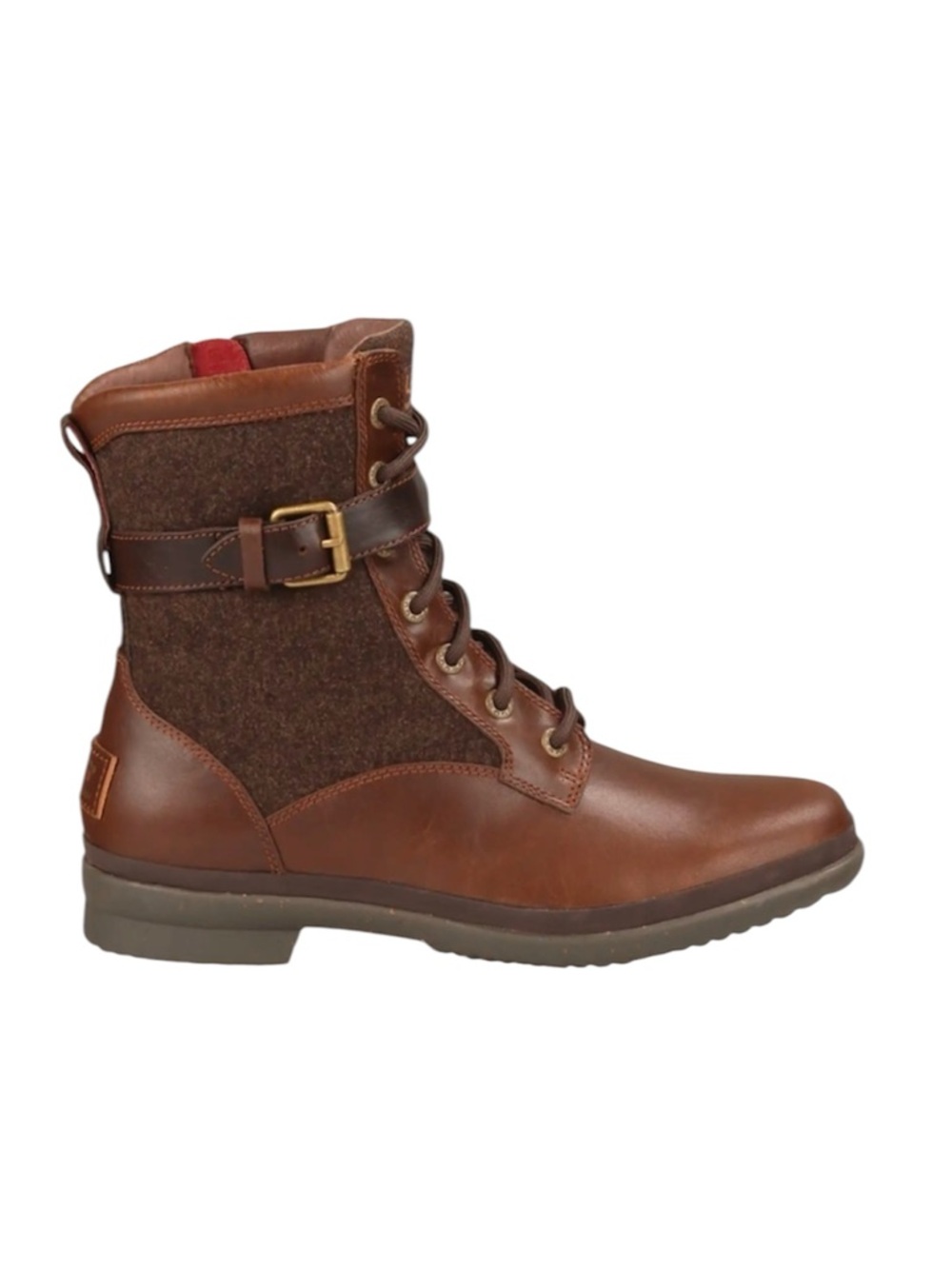 UGG Brown Kesey Leather Wool Lined Winter Ankle Moto Boot 1005264 Women's 8